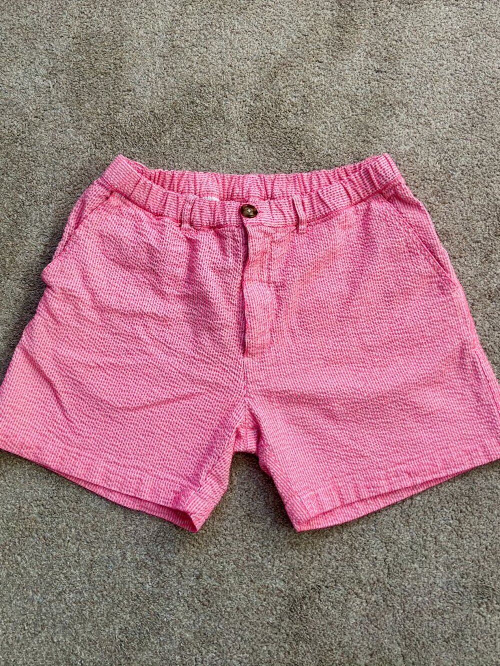 Men's Pink Chubbies Seersucker Shorts Sized Medium 5" Inseam